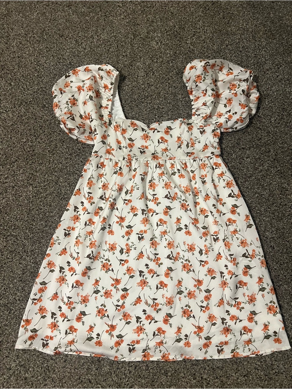 Altar'd State White Dress with Orange Floral Print